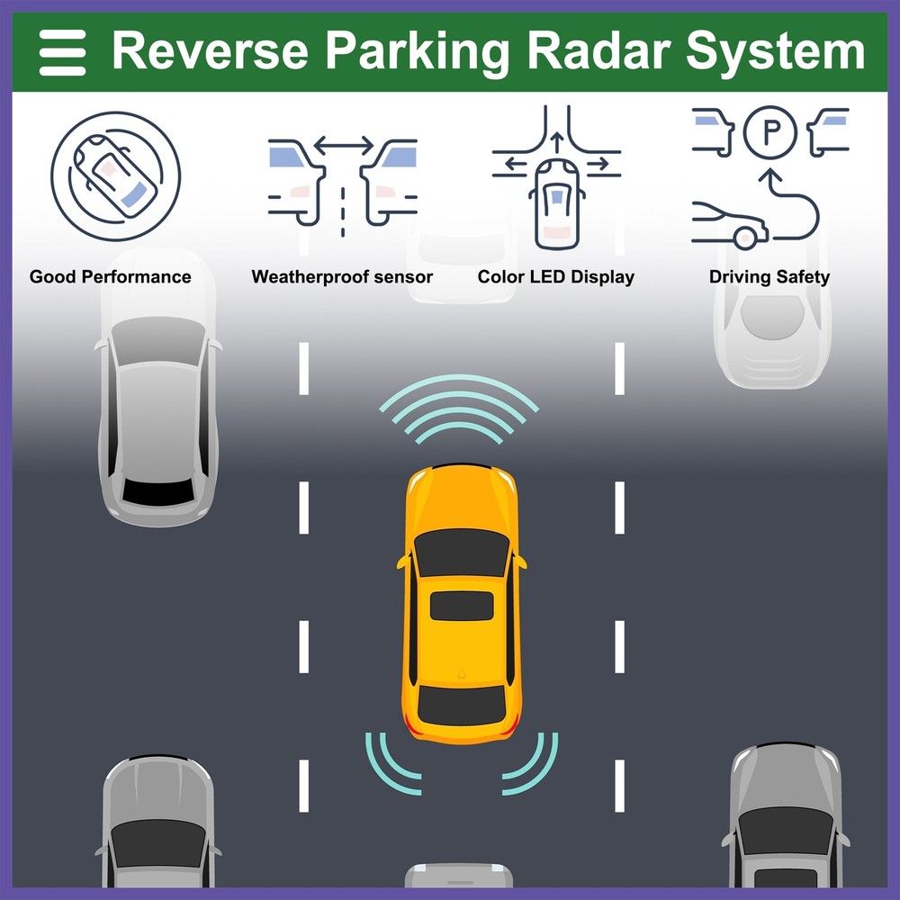 Reverse Backup Radar System Reverse Parking Sensor 4 Pcs Parking Sensor