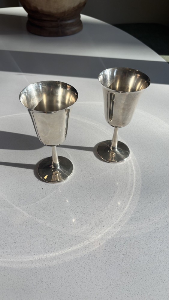 CRESCENT SILVER MFG Silverplate Wine Goblet, two cups
