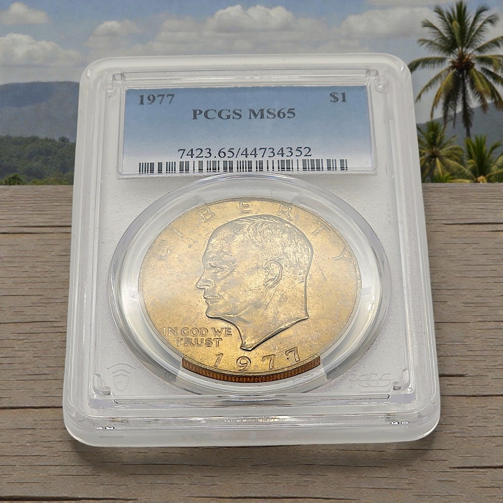 1977 Ike Eisenhower $1 Type 1 Clad Dollar - PCGS MS 65