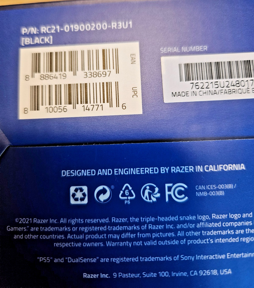 Razer ~ Quick Charging Stand for PS5 DualSense Wireless Controller (BLACK) ~ New