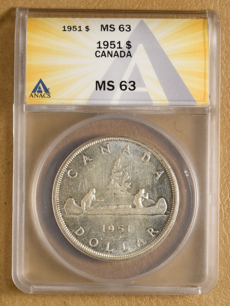 1951 Canada Silver Dollar ANACS MS63