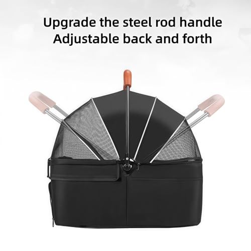 Pet Stroller for Medium Small Dogs/Cats - 4 Wheels Foldable Dog Stroller black
