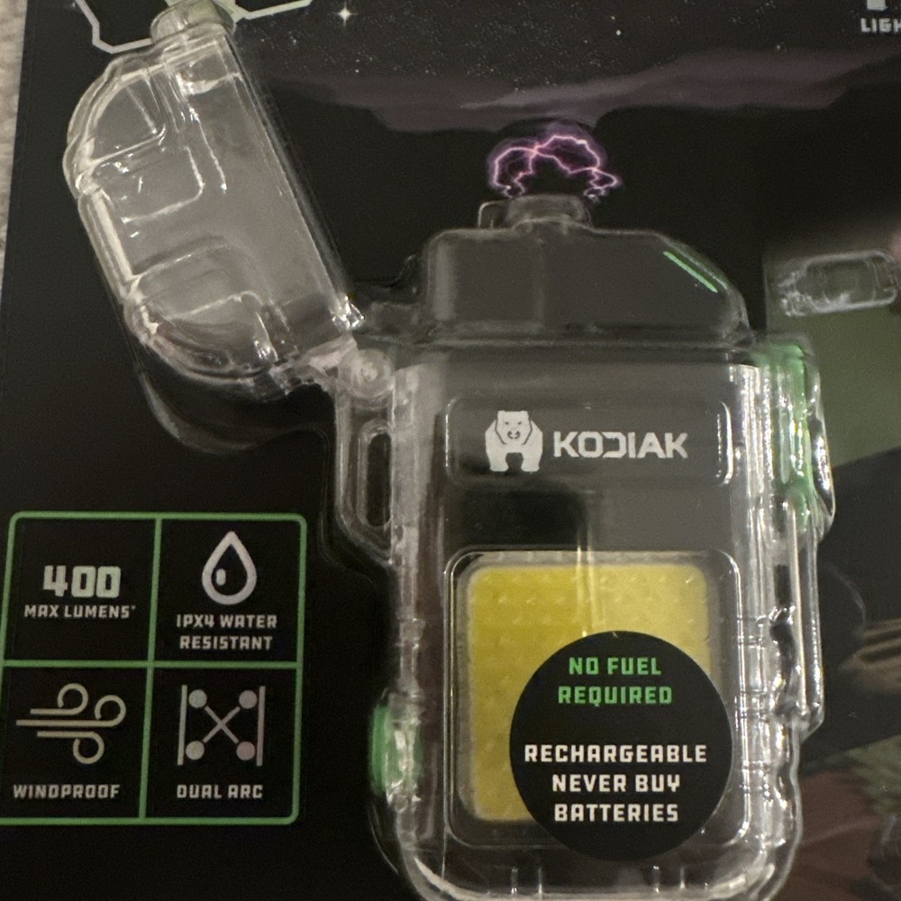 🔥✔️🔥 Kodiak Mini Rechargeable Plasma Lighter, LED Task Flashlight, Bright NIP
