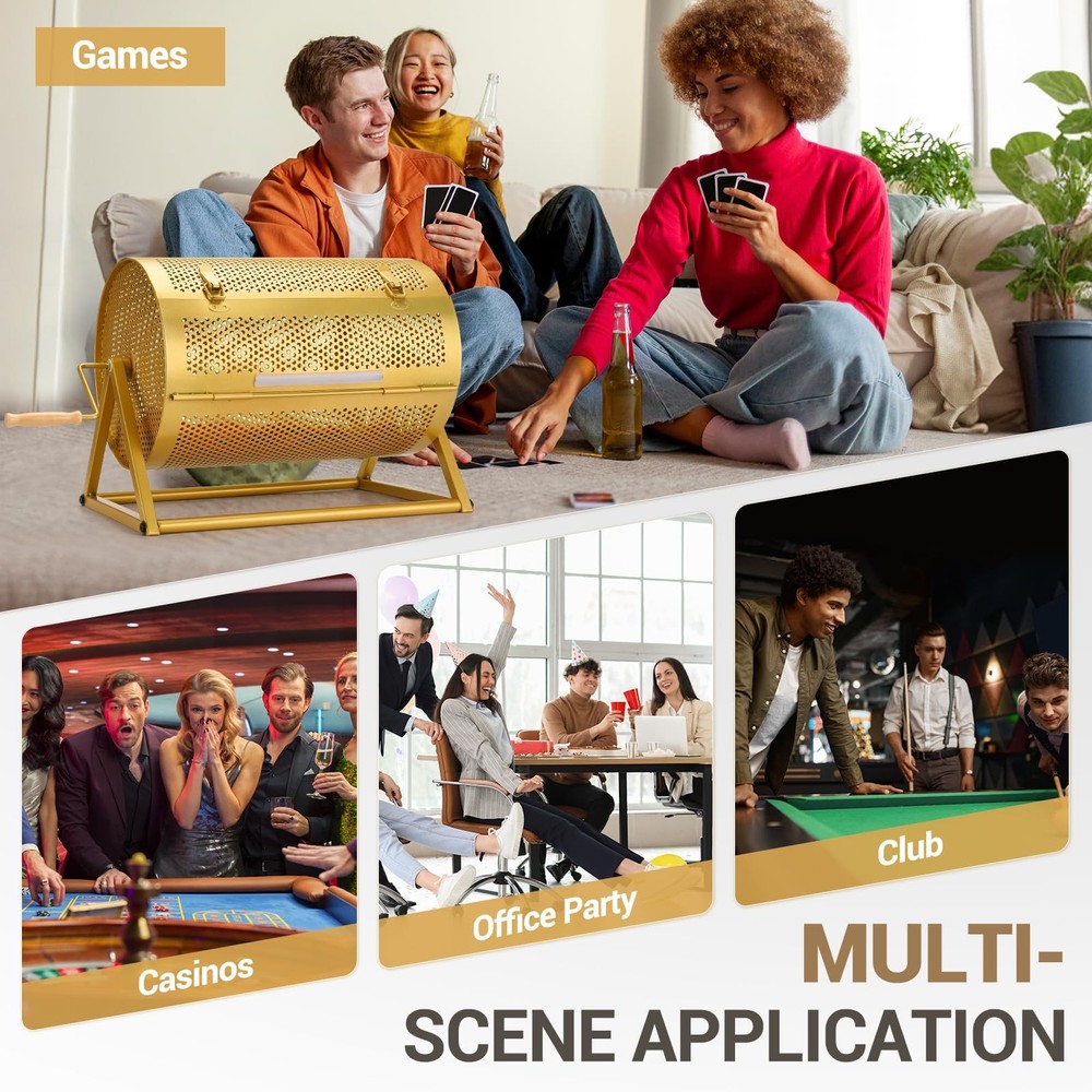 Extra Large Raffle Drum, Thickened Raffle Ticket Spinner Drum Box (Holds 5000...