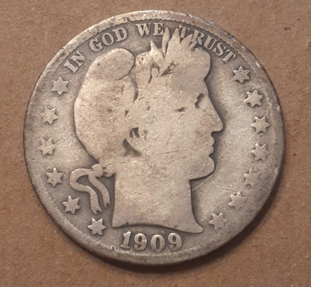1909 S   BARBER HALF DOLLAR