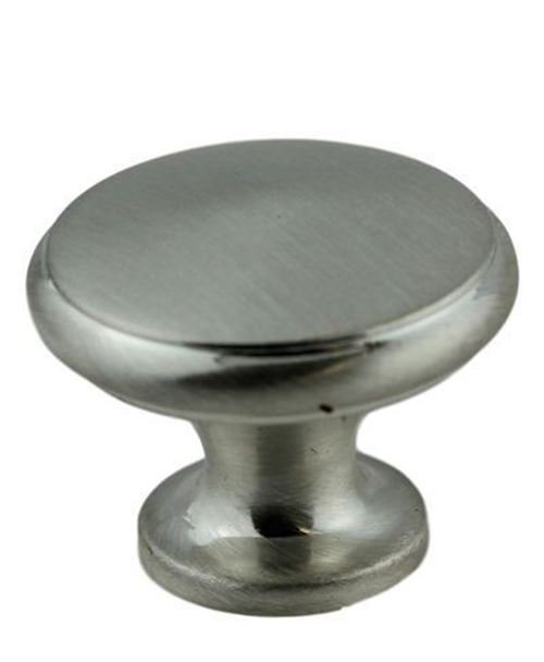 1" Small Knob Brushed Satin Silver