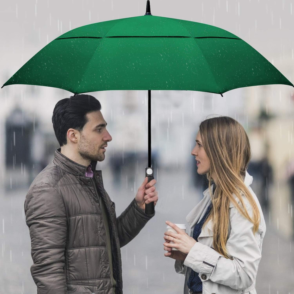 Large 62 Inch Golf Umbrella - Windproof, Waterproof, Double Canopy