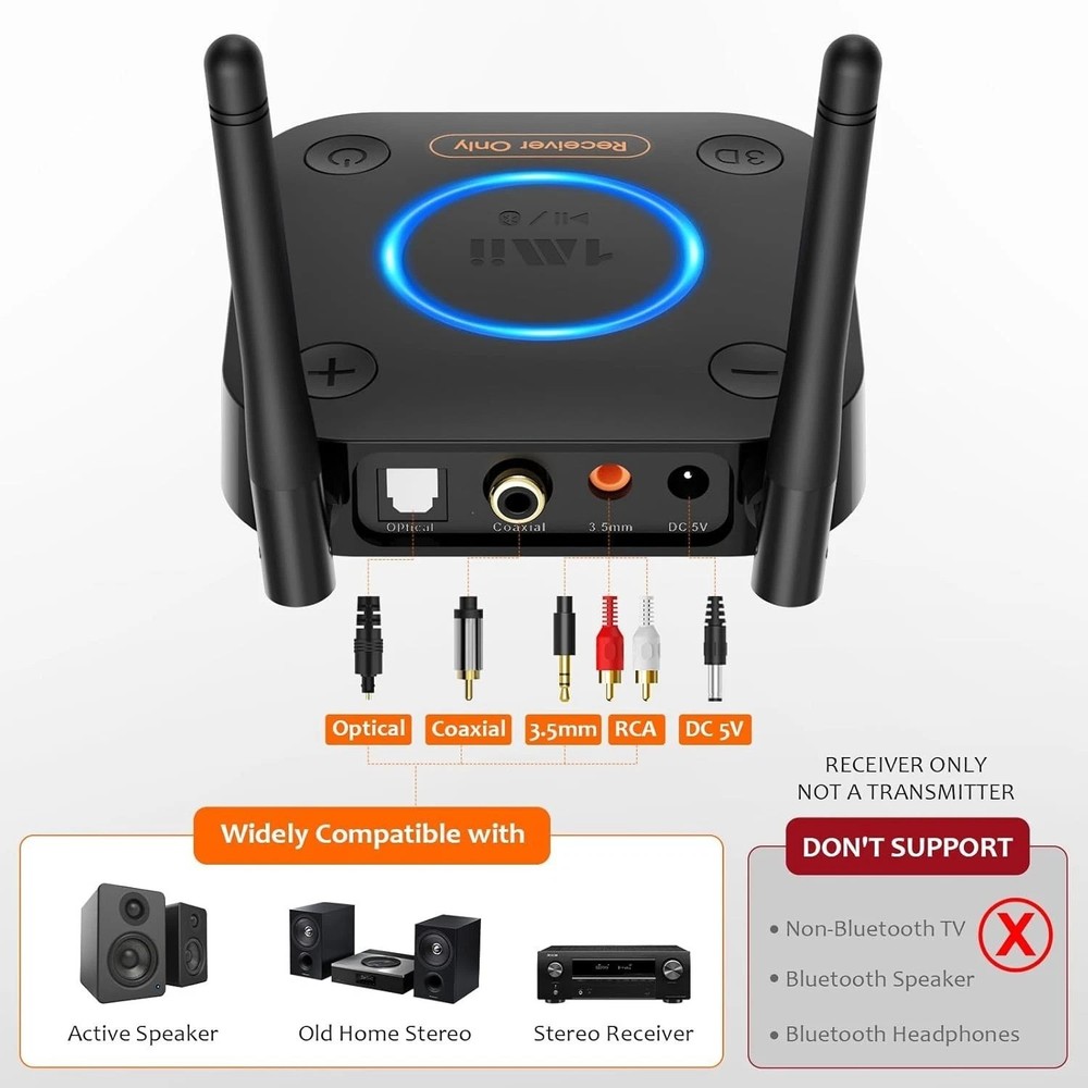 Upgraded Long Range Bluetooth Receiver - HiFi Wireless Audio