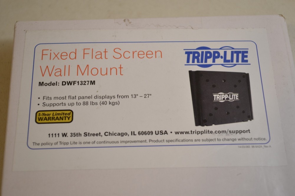 Tripp Lite Dwf1327m Wall Mount For Flat Panel Display - 13" To 27" Screen