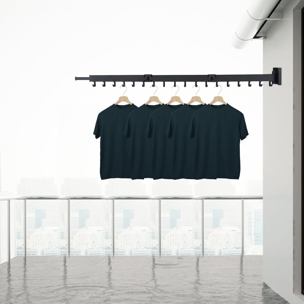 Tri-fold Drying Rack Wall Mounted 360 ?? Rotating Shaft Foldable Clothes Hanger