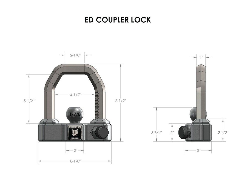 BulletProof EDCOUPLERLOCK Extreme Duty Coupler Lock
