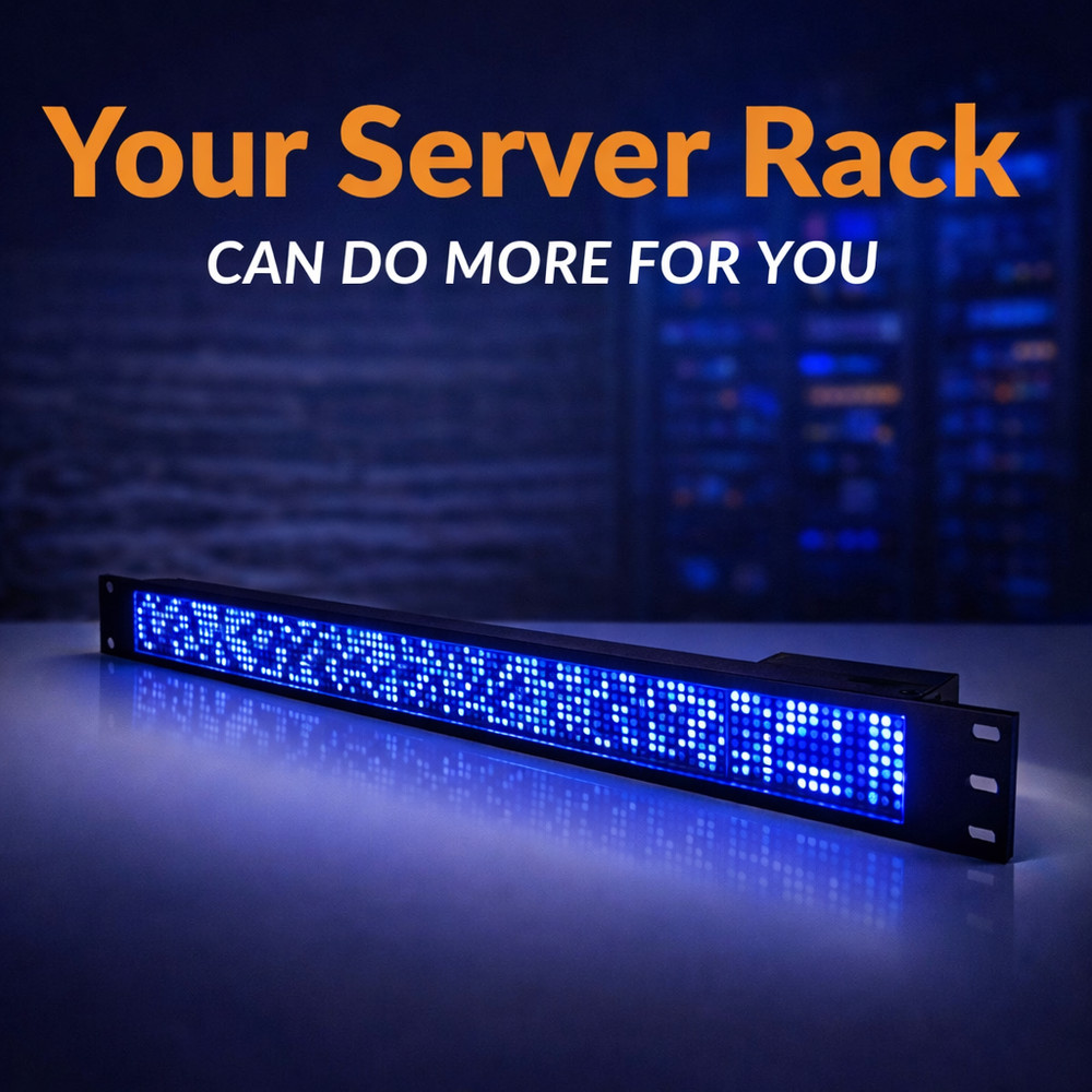 19” 1RU Data Network, Madia Server Rack Led Display