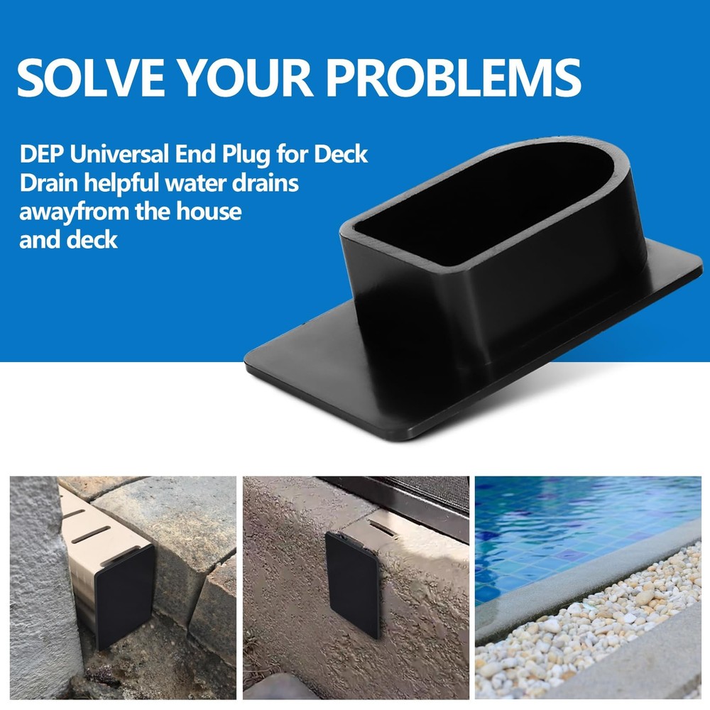 DEP Universal End Plug for Stegmeier Frontier Deck Drain Pool Channel Caps
