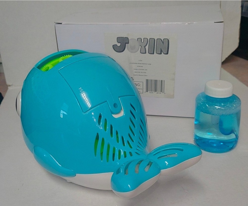 JOYIN Blue Whale Automatic Bubble Blower Machine Maker 3.5 oz Solution Included
