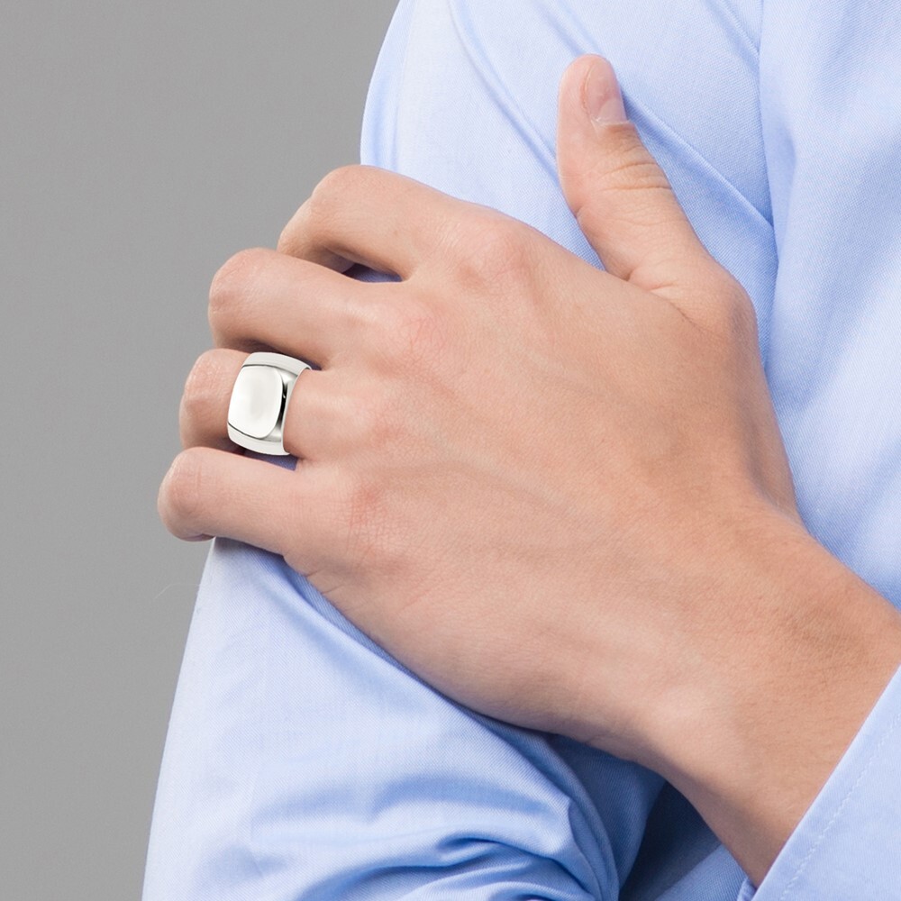 Sterling Silver 12mm Half Round Size 8 Band Ring