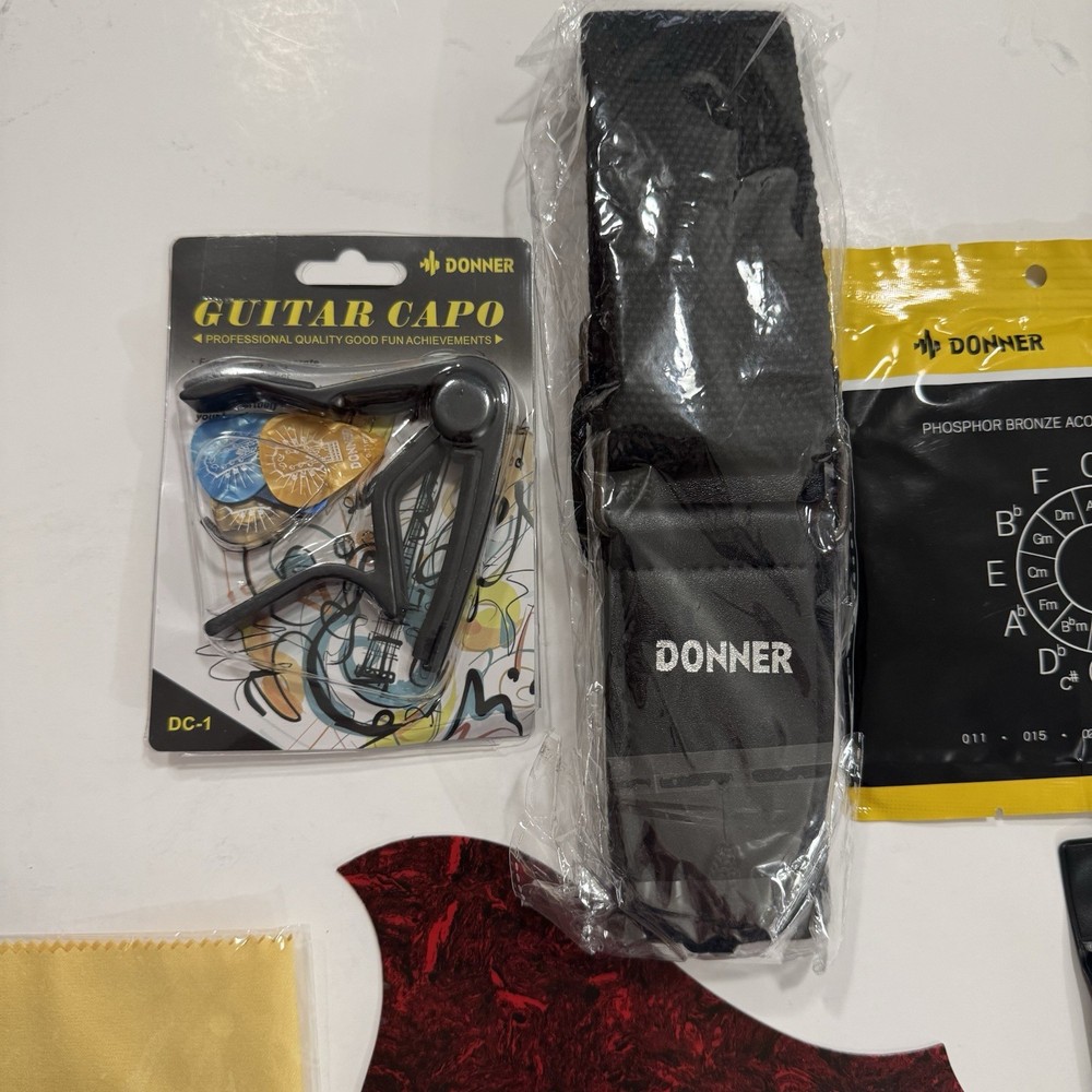 Donner Guitar Accessories Tuner, Strings, Strap, Capo New E46