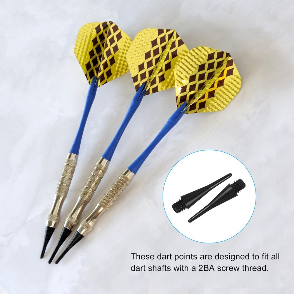 Plastic Dart Tips, 100 Pack 2BA Thread Soft Dart Tips, Black