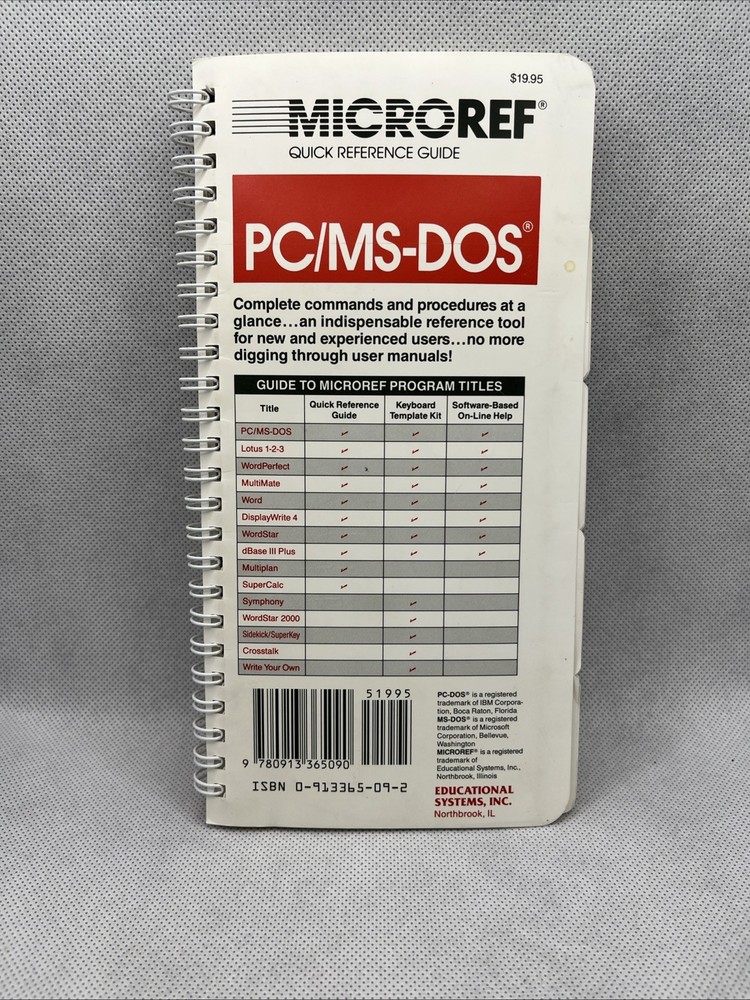 Microref PC / MS-Dos User Manual Educational Systems