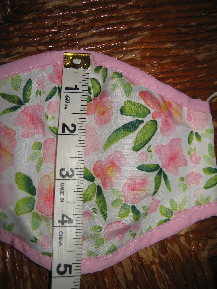 Pink Floral Adjustable Mouth/Mask. New.