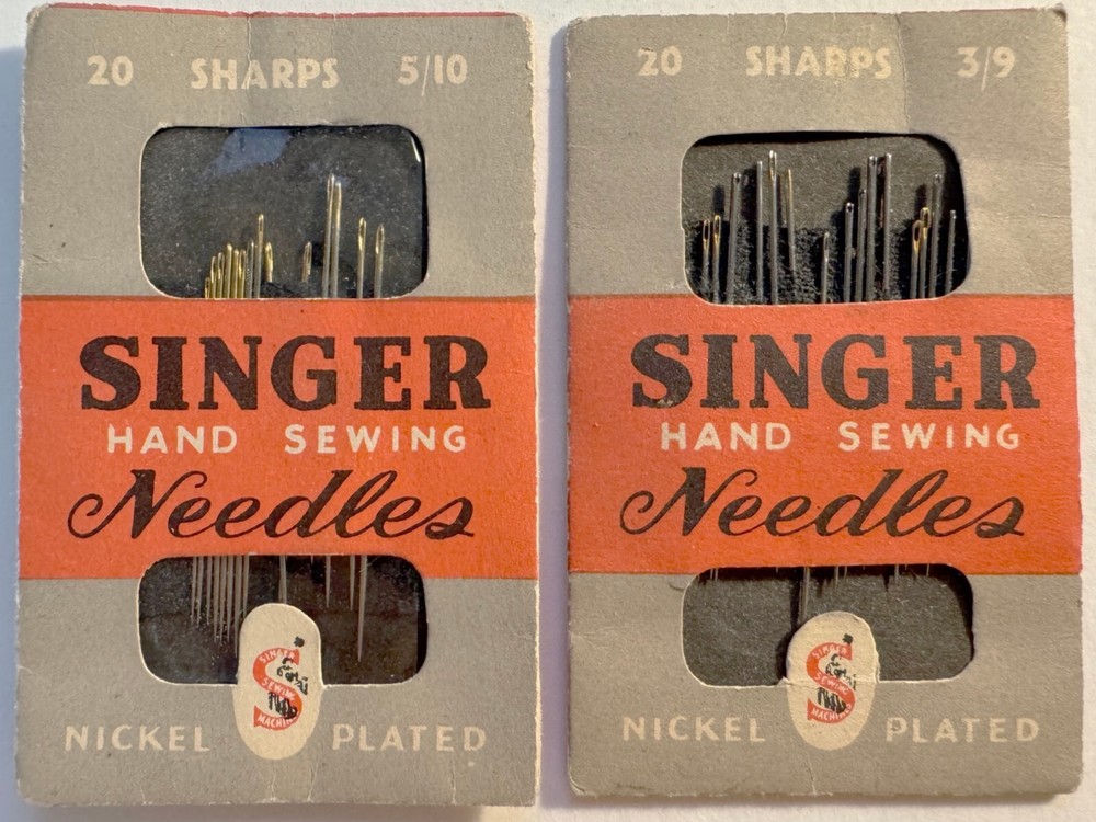 2 - Singer Sewing Hand Sewing Needles Packets - Total 29