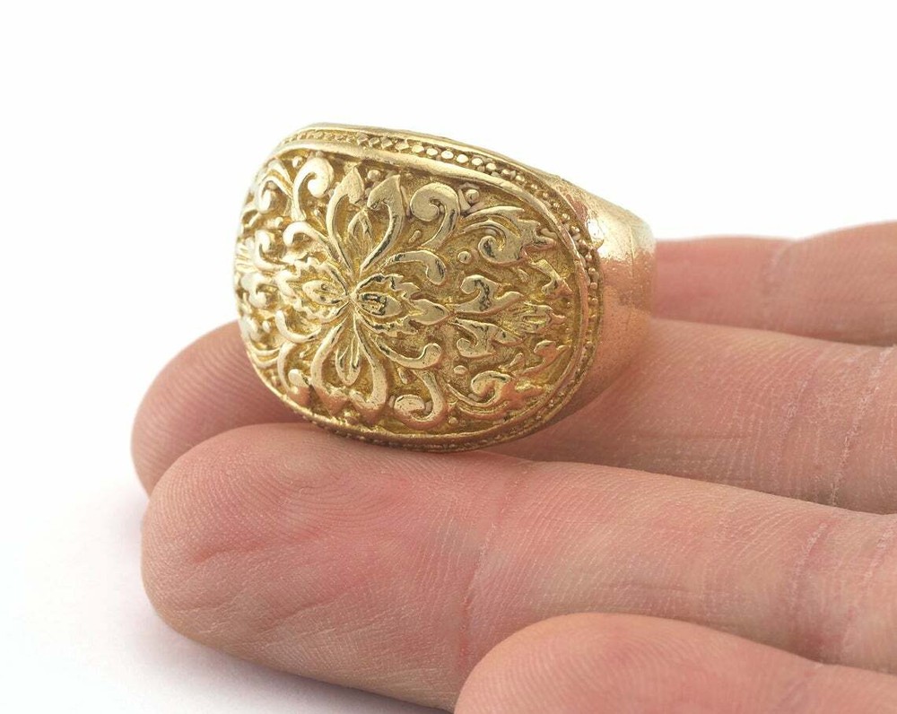 Adjustable Ring Raw brass (21mm 11US inner size - Adjustable ) OZ2132