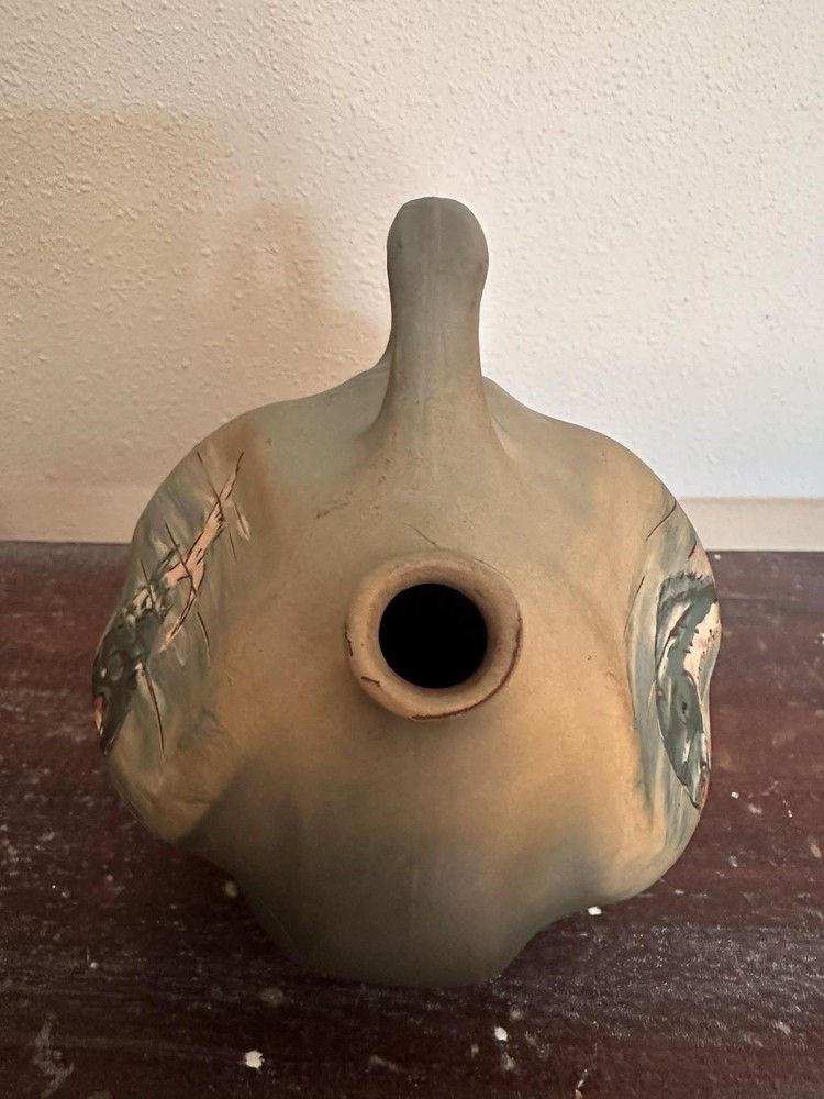 Weller Pottery Dickens Ware Hunter Pitcher with Fish Design