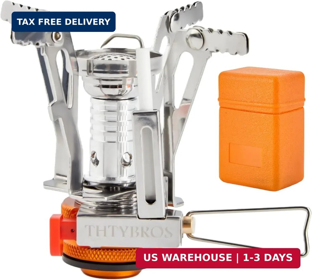 THTYBROS Portable Camping Stove with Piezo Ignition | 3000W Windproof Backpackin