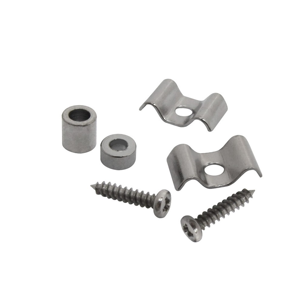 FLEOR 10 Pairs Chrome Guitar String Tree Guide String Retainers with Screws