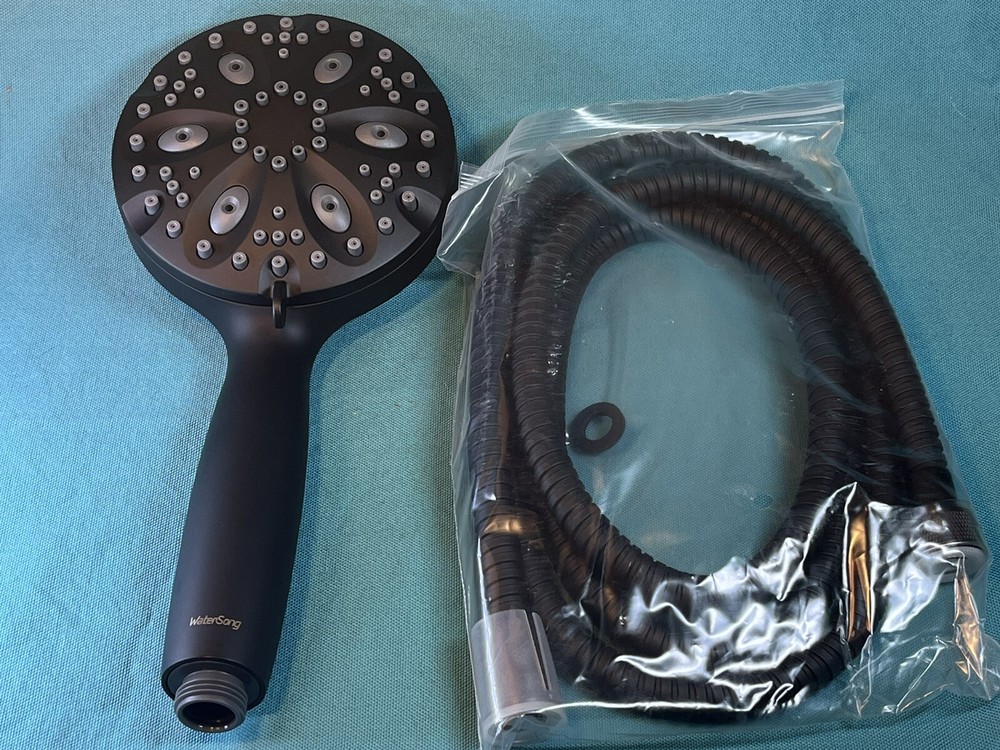 Watersong 7-Function Handheld Shower Head Black Matte New In Box