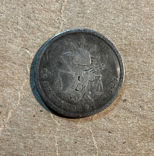 Mexico - 1882 ZsS Silver 25 Centavos - Popular