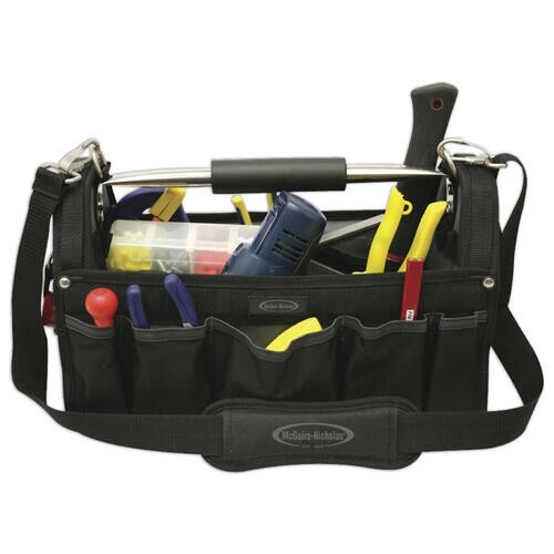 16" Carpenters Tool Tote Bulk Storage Adjustable Shoulder Strap Padded Handle