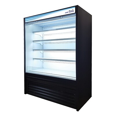 Blue Air BOD-60S 60" Vertical Open Display Case, Solid Side Panel, 4 Shelves,...