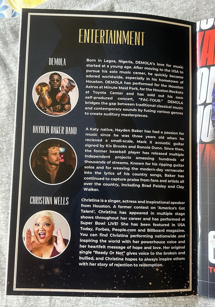 Houston Sports Awards 1/30/2024 Program.
