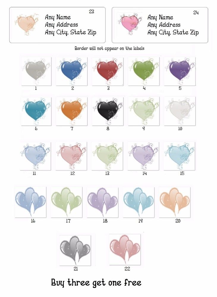 Personalized Address Wedding Hearts Labels {HT 2}