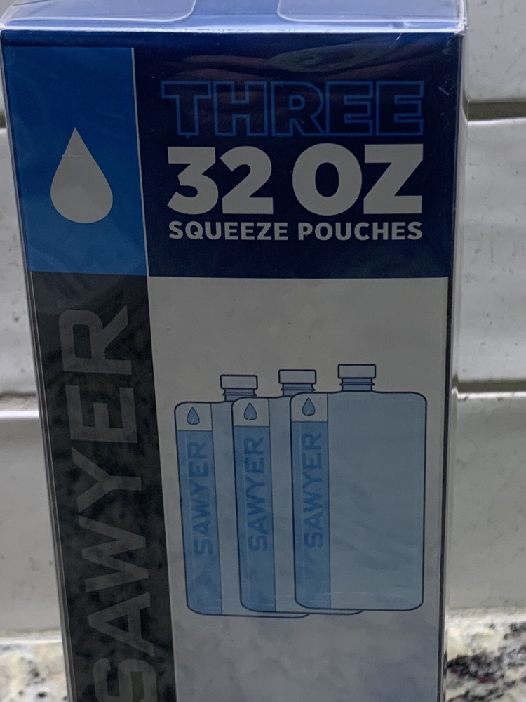 NEW Sawyer 3 Pack 32 oz Squeeze Pouches for Squeeze Filter & Mini Filter Bottles
