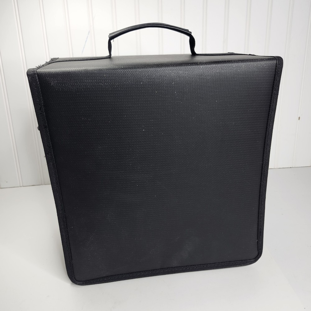 Fireproof CD/DVD Storage Case - 400 Capacity Organizer with Zipper & Handle
