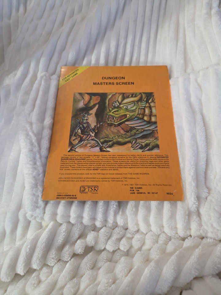 Dungeon Masters Screen "For Advanced D&D Game" - TSR Games (1981)