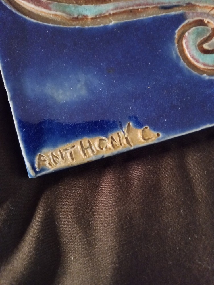 Ceramic Tile Art Signed Anthony C. Stunning