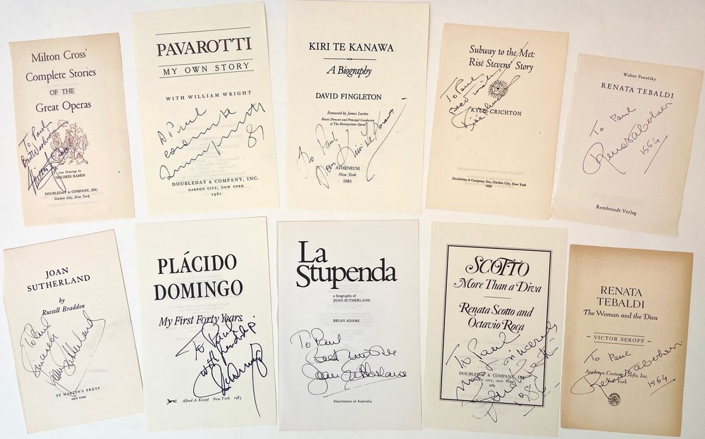 [Opera] Signed Documents: PAVAROTTI, DOMINCO, TEBALDI, SUTHERLAND ETC.