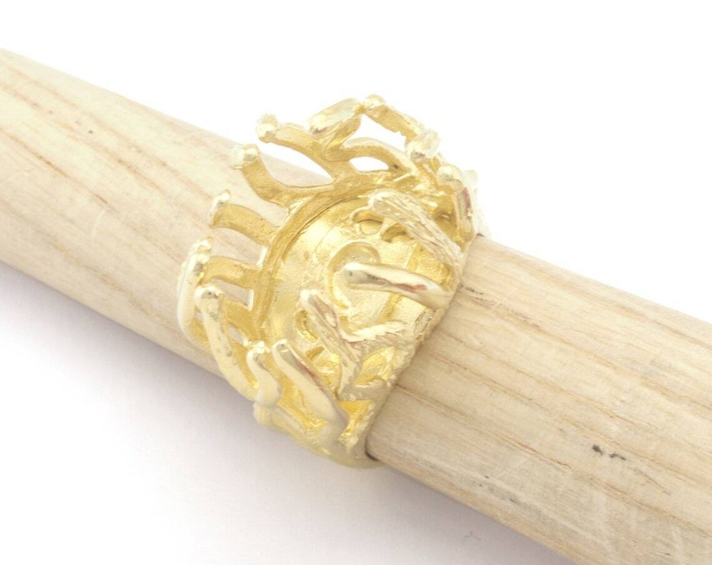 Raw Stone Claw Ring Setting Blank Base Adjustable 18x13mm setting) 6-8US 4772