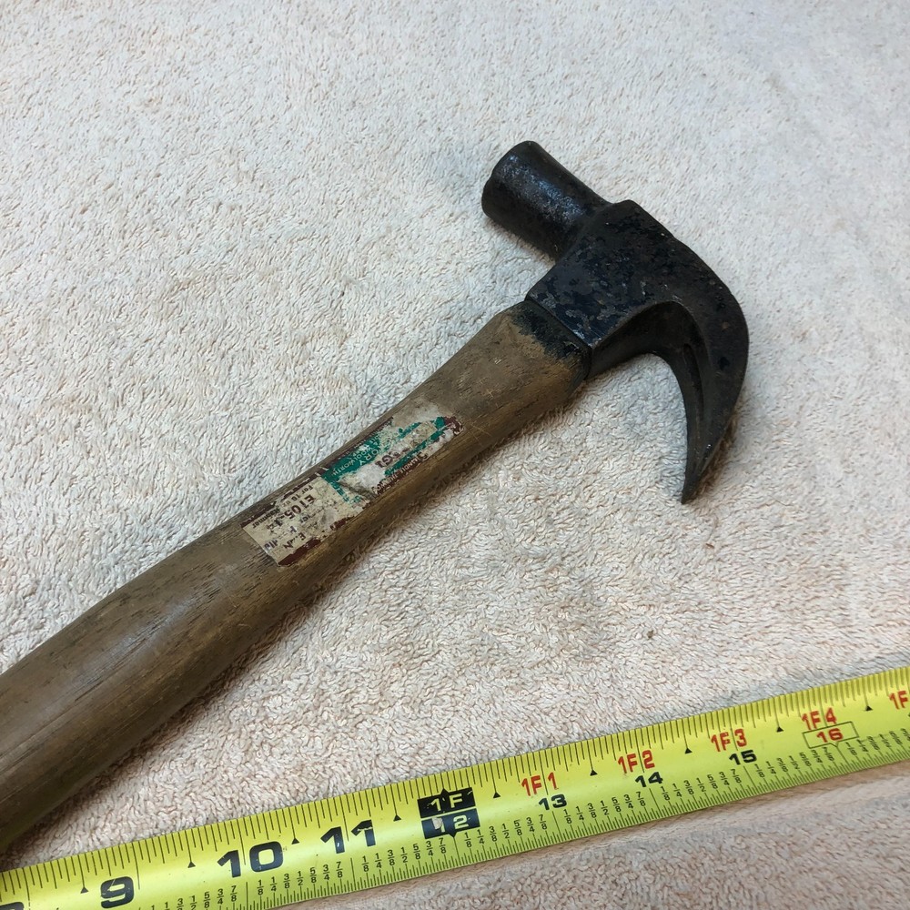 VINTAGE CLAW HAMMER WITH 14" HICKORY HANDLE - U S A