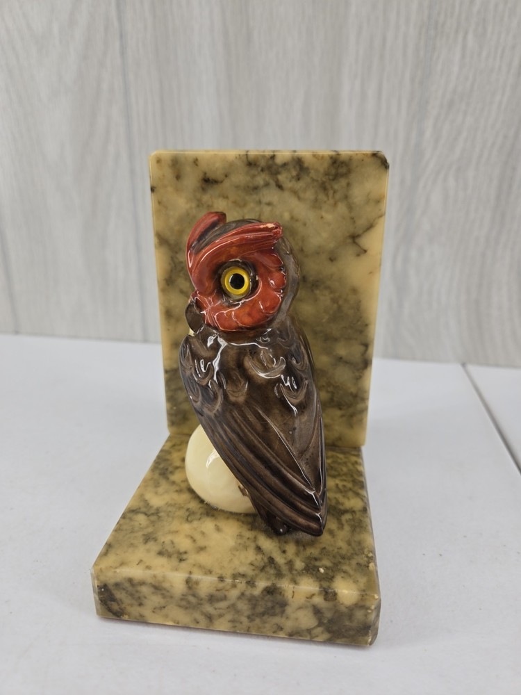 Vintage Owl Single Bookend Stone