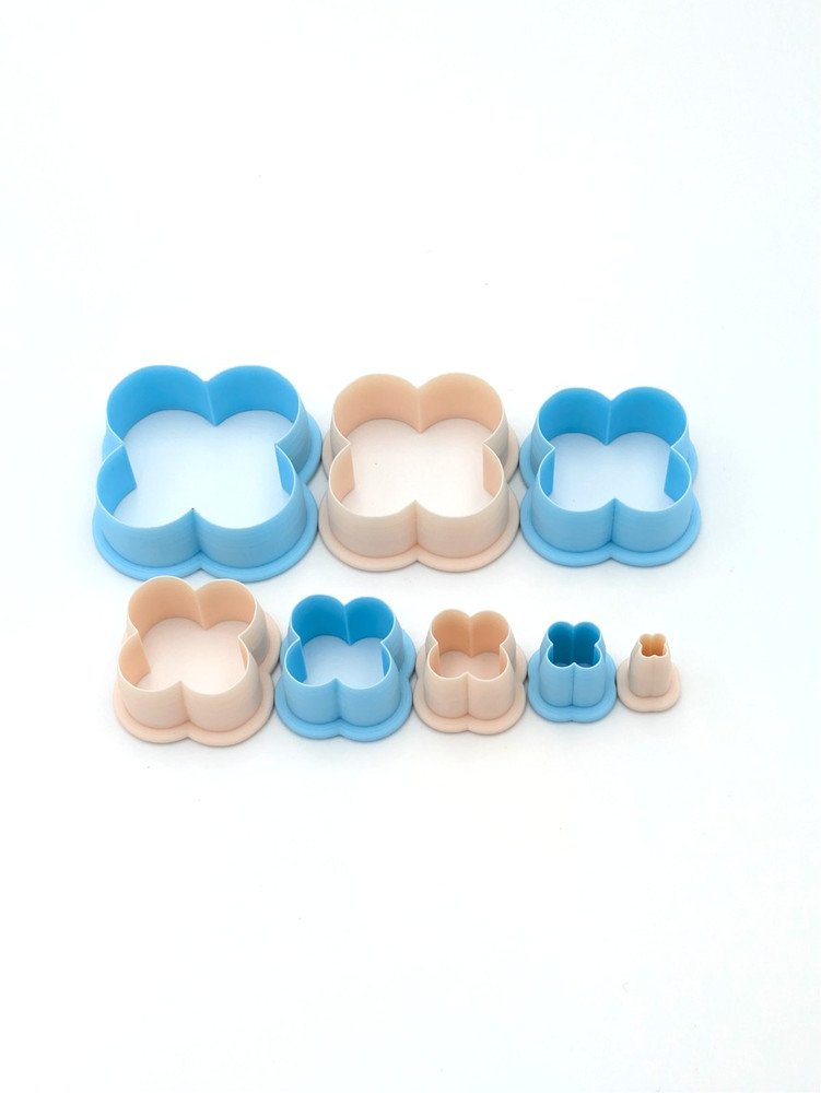 Clover Clay Cutter Shape Set ~ Polymer Crafting Tool ~ Semi Stackable Outline