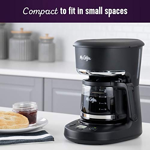 Programmable Coffee Maker 5 Cups with Auto Pause Glass Carafe Compact Design