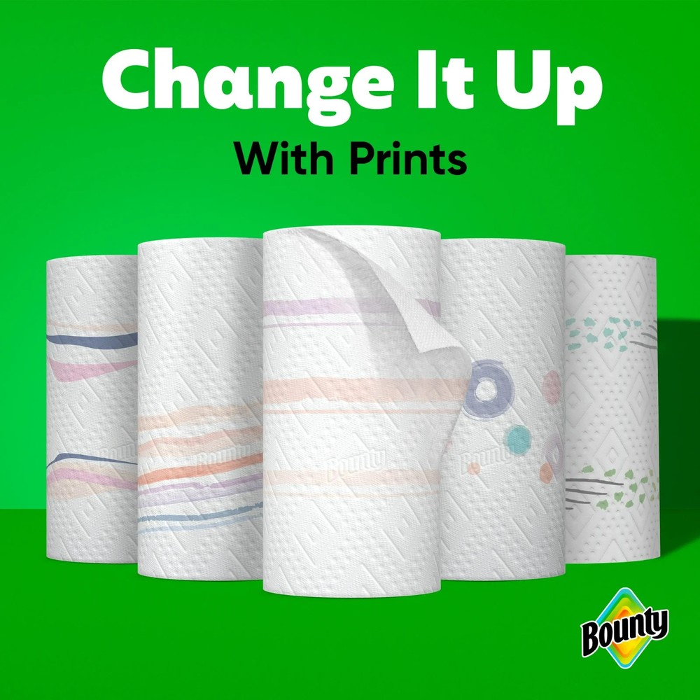 Bounty Paper Towels Select-A-Size Print, 2 Triple Rolls, 123 Sheets per Roll