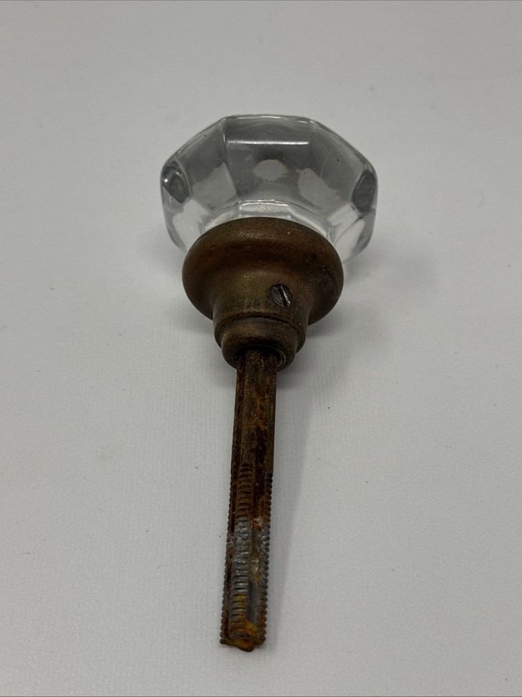 Antique Octagon Clear Glass Doorknob