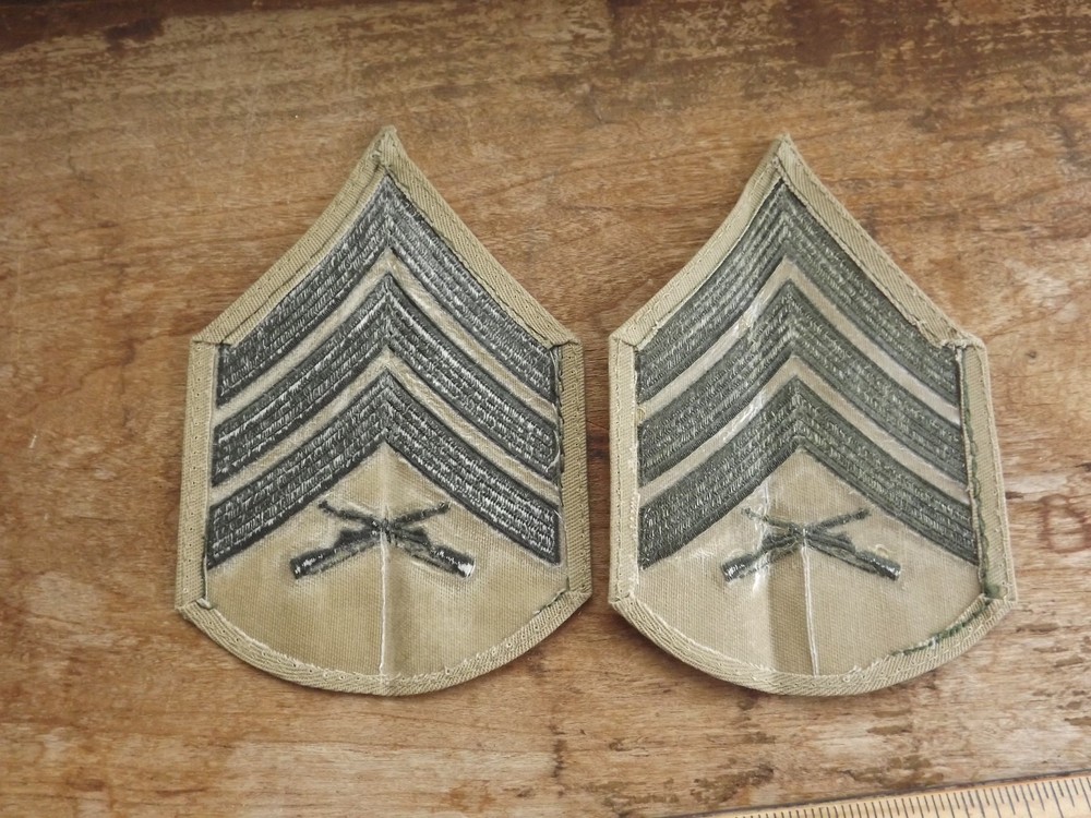 Pair, USMC Sergeant Chevrons, Khaki - INV# C1624