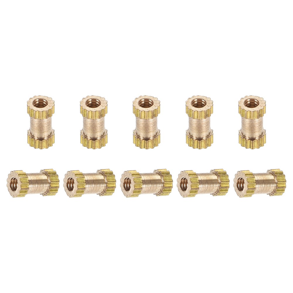 M2x6x3.5mm(IDxLxOD) Knurled Insert Nuts - 20 Pack - Good for Plastic Shells