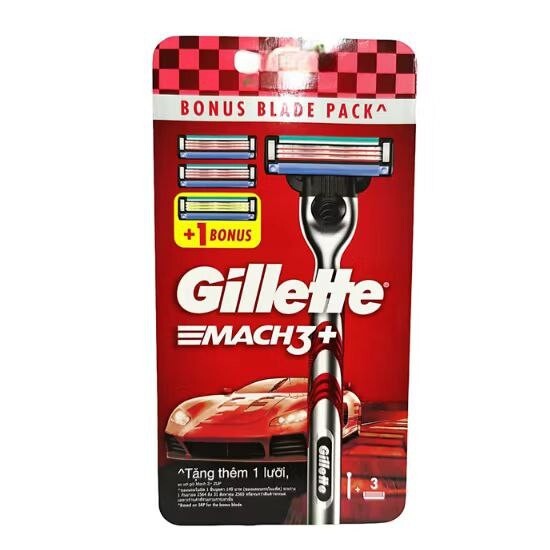 Gillette Mach3+ (1 Handle + 3 Blades) Limited Edition Red Handle