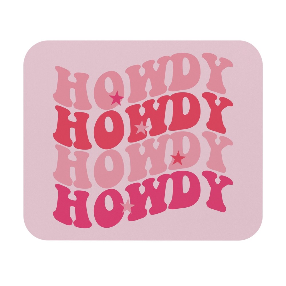 Howdy Mouse Pad, Western Theme Pink Office Computer Accessory